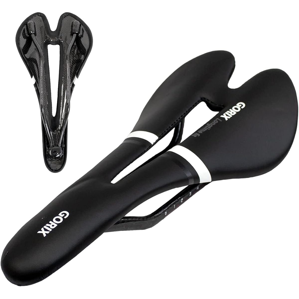 GORIX Bicycle Saddle Carbon Road Bike Carbon Rail (GX-C20) [Ultra Light Carbon Perforated Shock Absorption Stylish Carbon Saddle] Bicycle Saddle