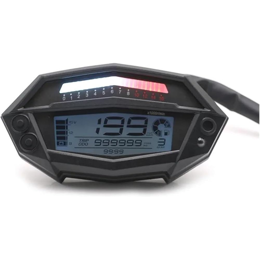 LED Indicator Odometer Fits Kawasaki Z1000 Motorcycle Black LCD Digital Adjustable Tachometer Speedometer Odometer Fuel Gauge