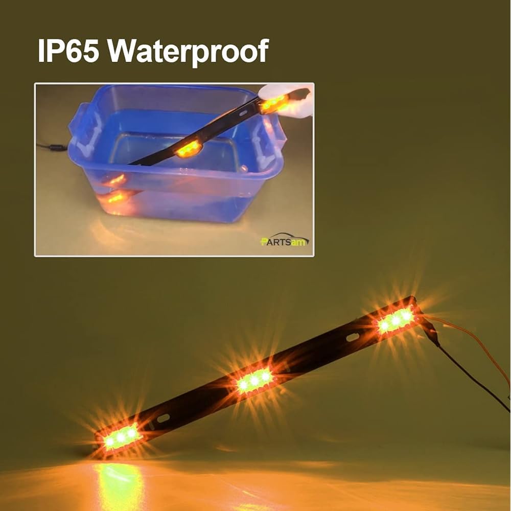 PARTSAM Amber 12V LED Wrecker Car Light Bar LED Identification Bar Light Marker Light 14.25 inch Amber ID Barmarker Light Truck Trailer Identification Light Bar Width Width for Trailer
