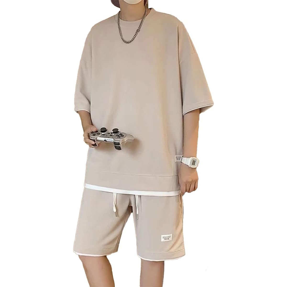 [amatsu] [Comfortable! Summer Setup] Jersey Top and Bottom Setup Sweatshirt Short Sleeve Sports Loungewear Loungewear