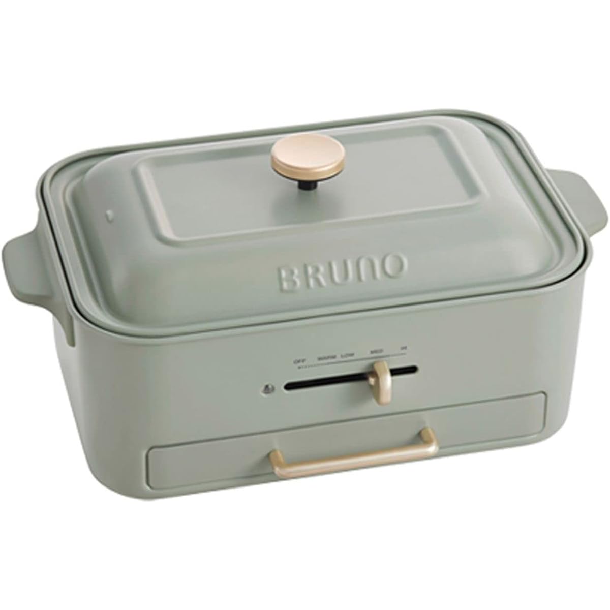 BRUNO Compact Grill Hot Plate, Reduced Smoke, Less Smoke, Yakiniku Grill, Yakiniku Plate, Home Yakiniku, Flat Plate, Takoyaki Plate, Reduced Smoke Grill Plate, Green BOE109-GR