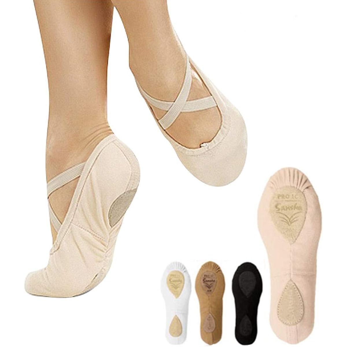 Ballet Shoes [Sansha] Pro-1C Hand-sewn split ballet shoes used by professional dancers around the world (Fresh Brown (W width), 7 (23.5cm))