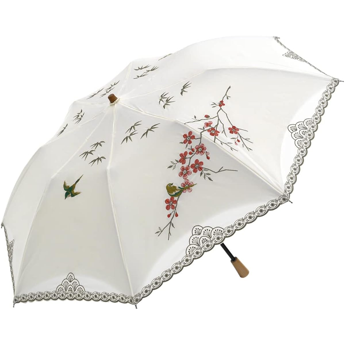 [Chinoiserie Modern] Parasol for both sun and rain, short folding, heat dissipation, tension, 1st class blackout, heat shielding, cool