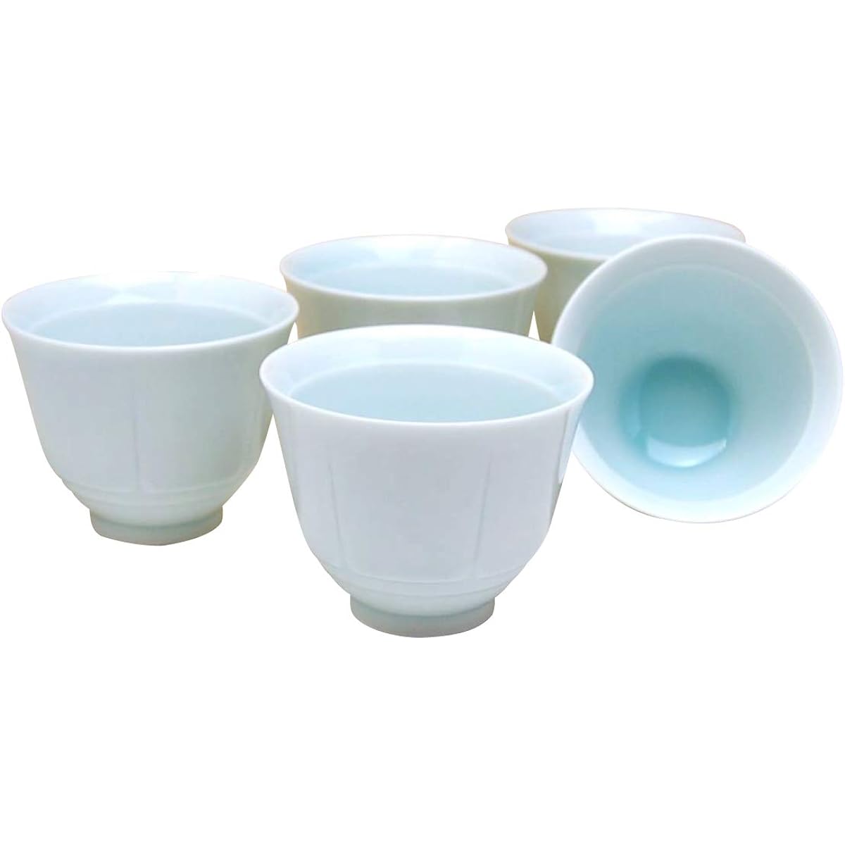 Teacup set for guests, Arita ware, blue and white porcelain, sencha bowl, set of 5, in presentation box
