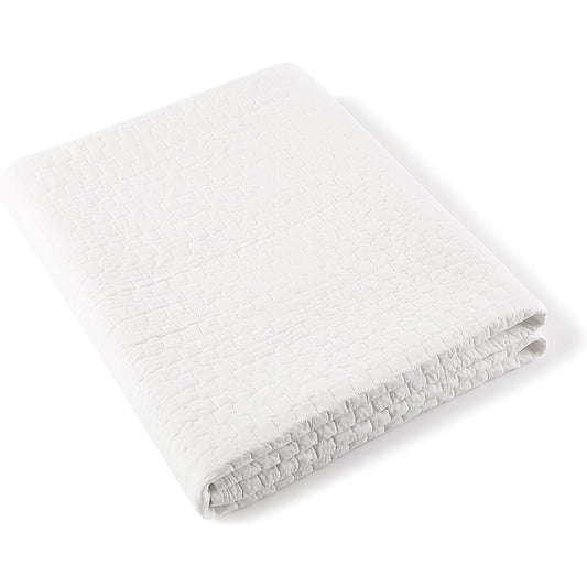 JEMA All Cotton Ible Mat 100% Cotton Multi Cover Quilt Bed Cover Sofa Cover Kotatsu Insole Play Mat Baby Washable Quilt Reversible Baby Gift All Seasons Approx. 190 x 240 cm White
