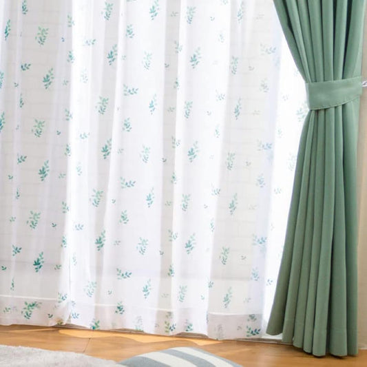 BELLUNA Patterned Curtains, Light Shielding Class 2, Thermal Insulation, Mirror Function, Multi-functional, Washable, Thick Curtains, 2 Lace Curtains, Energy Saving, Mirror Lace, Invisible Stylish,