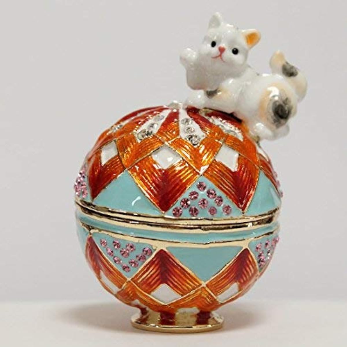 Pierce Ball and Cat Jewelry Box EX543-1 Sparkling Cat Figurine Kitten Cat Miscellaneous Goods