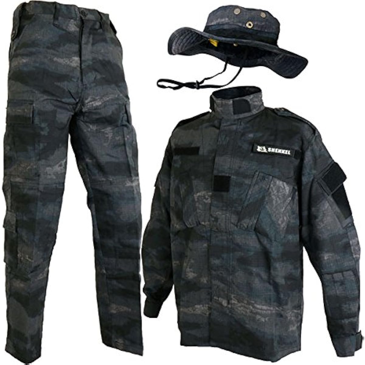Camouflage top and bottom/Boonie hat set A-TACS LE US size XS [Waist around 72cm] bdu-le04-XS