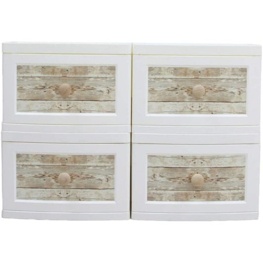 ILC Vintage chest that can be dressed up, 1 tier, 4 piece set, Antique white, 23 x 34 x 49 cm LB-104-AWH