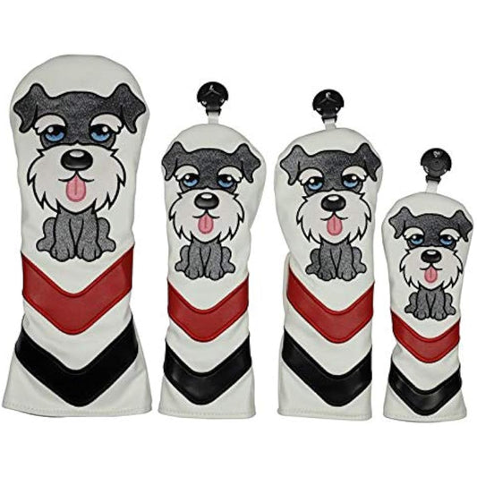 Golf Head Cover Driver DR 440cc 460cc Cover Wood Cover FW Utility UT Cover 4 Piece Set Dog Waterproof High Quality PU Leather