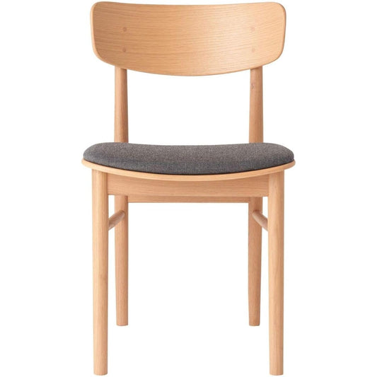 MUJI Round Chair, Cloth Seat, Oak Wood Width 45 x Depth 51 x Height 77cm 82009286