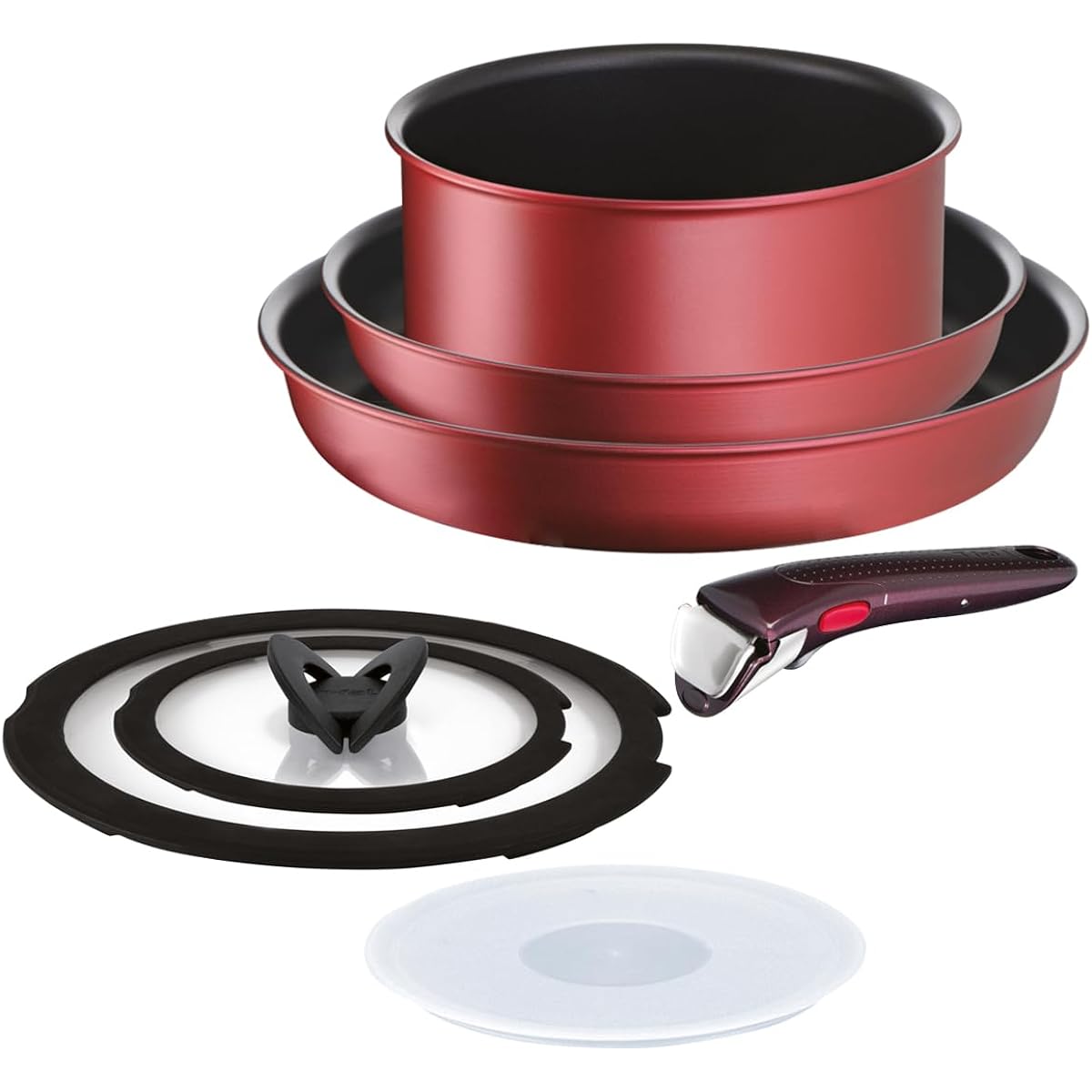 Tefal Frying Pan Set 7 IH Rouge Unlimited L38395 Compatible with IH Open Fire (Gas Fire) Compatible Red