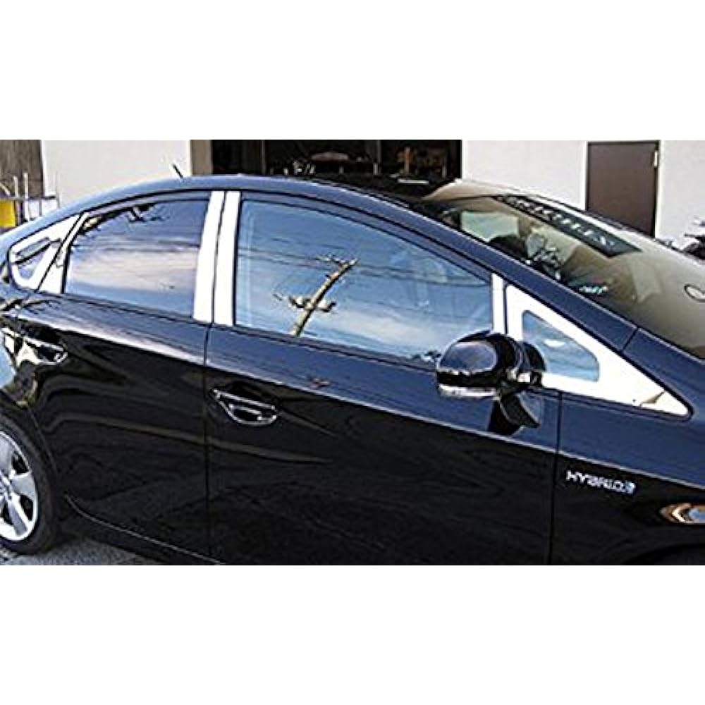 BRIGHTZ Prius ZVW30 Super mirror surface stainless steel plated pillar panel Vizer unnecessary 10PC [Pil-SIL-307] ZVW W30 30 4627