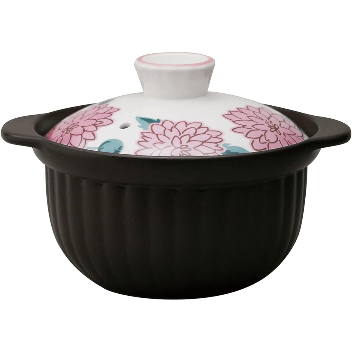 Rice clay pot, 2 cups, open flame, microwave compatible, approx. 20cm, Thermatec, floral pattern, Peon 7223-0710