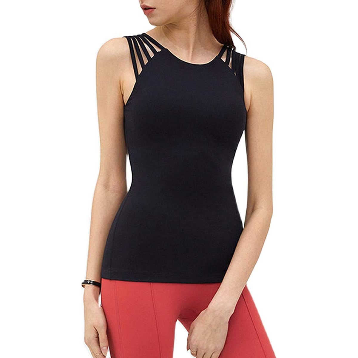 [VeroMan] Sportswear Women's Tank Top with Cup Yoga Tops Stylish ppi-wotanktop11