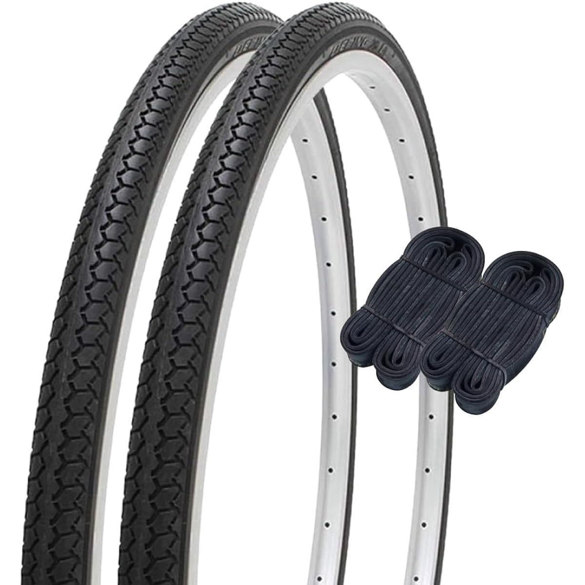Shinko 27 inch bicycle tire tube set of 2 each pair roll DEMING L/L 27×1 3/8 black W/O SR078 60209