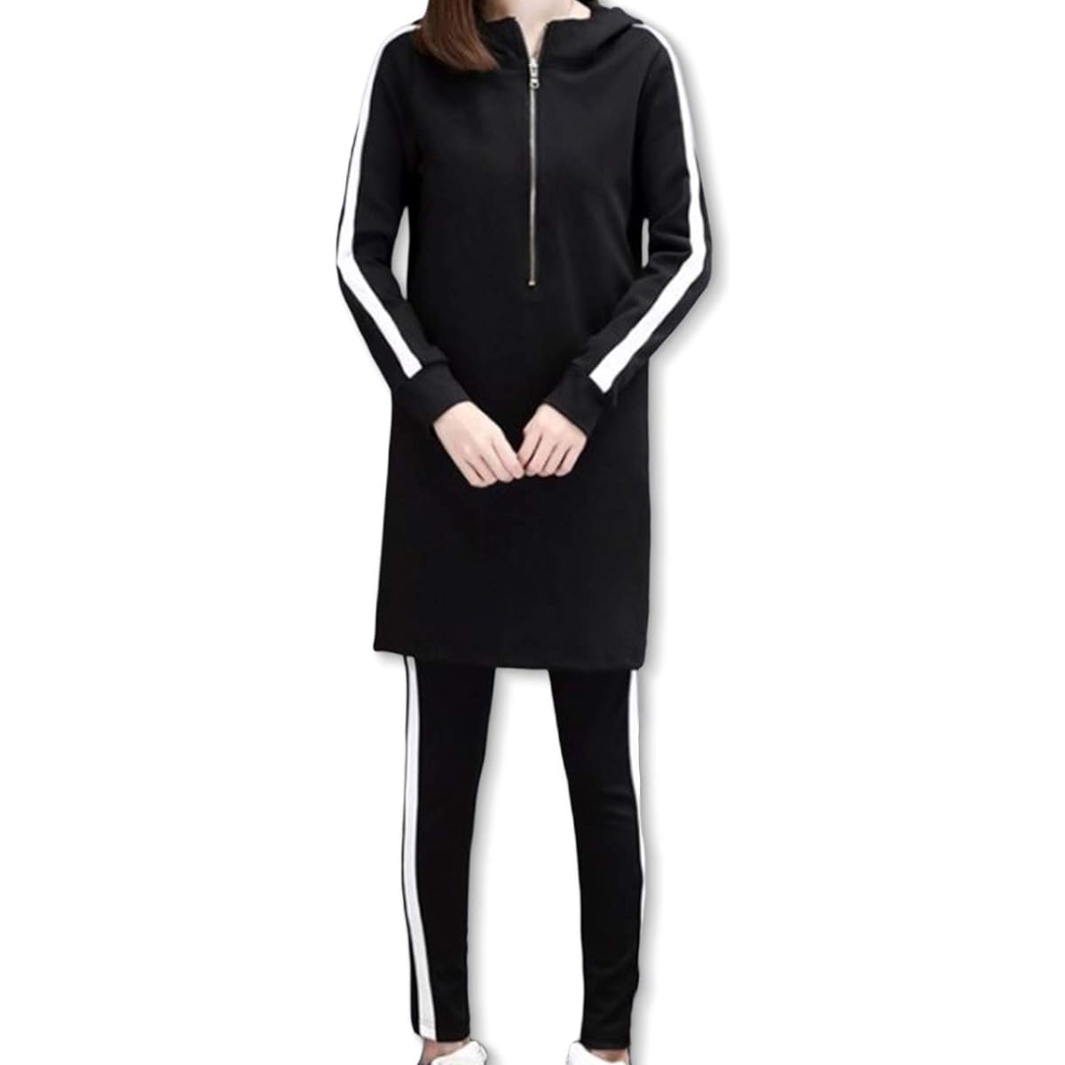 [Slow Ride] Women's Sweatshirt, Top and Bottom, Thin Jersey Material, Room Wear, Everyday Wear, Hood, Loose, Large Size