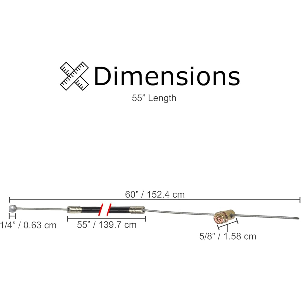 ALVEYTECH 55 inch go -kart throttle cable ball & barrel end (269 Rotary style)