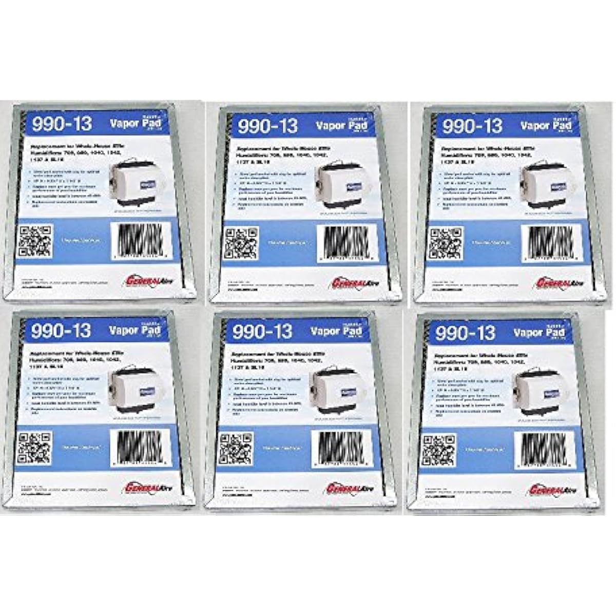 6 Pack (case) 990-13, 7002 replacement evaporator filter pad