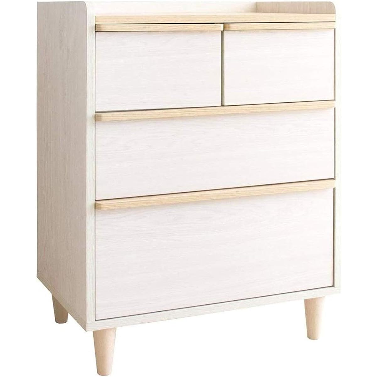 Iris Plaza Storage Case Chest Drawer Scandinavian 4 Tiers Width 60 x Depth 40 x Height 80cm White IR-CH-001