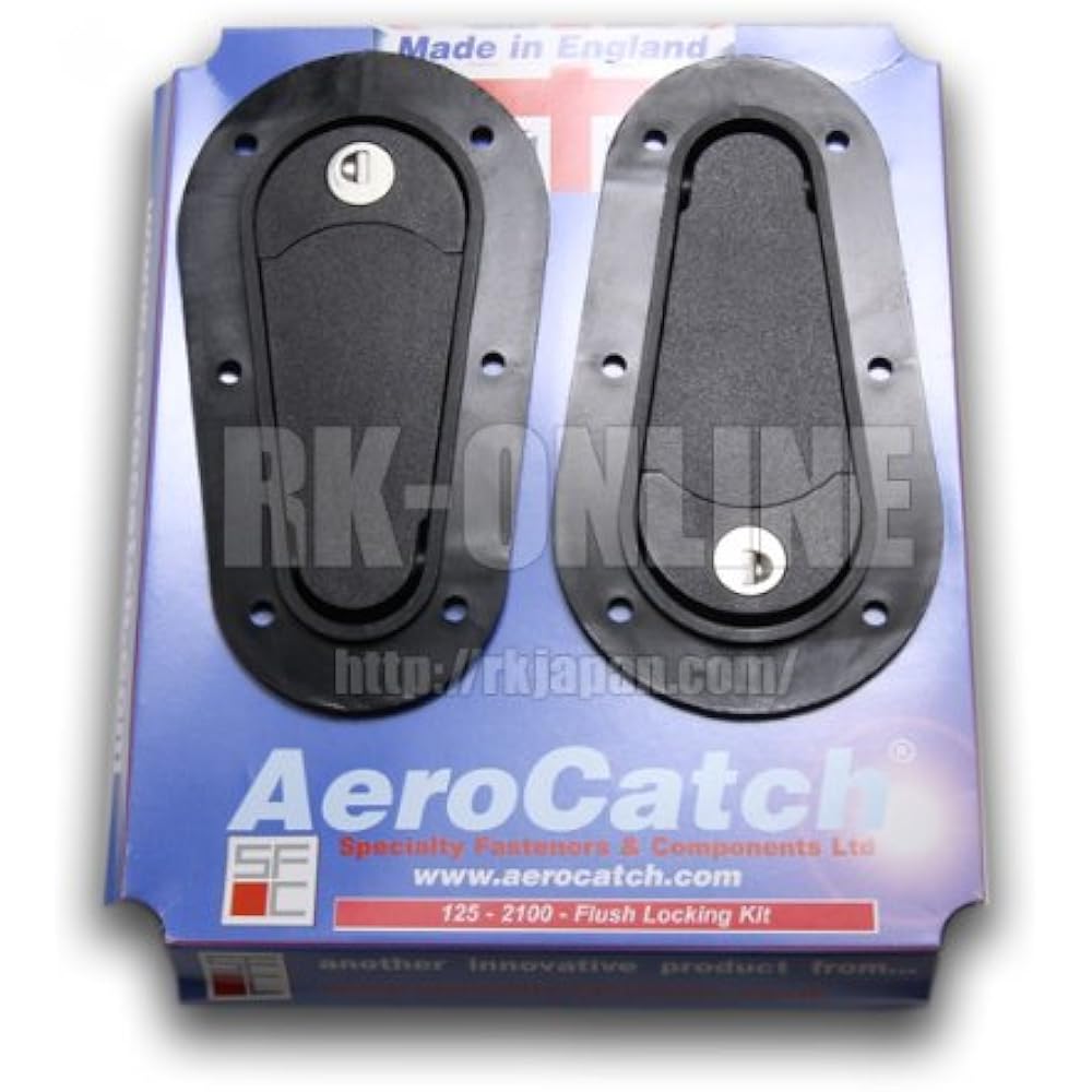 SFC AEROCATCH Aero Catch 125 Series Flush Type with Key Black Red Shaft Fixing Plate Set 125-2100