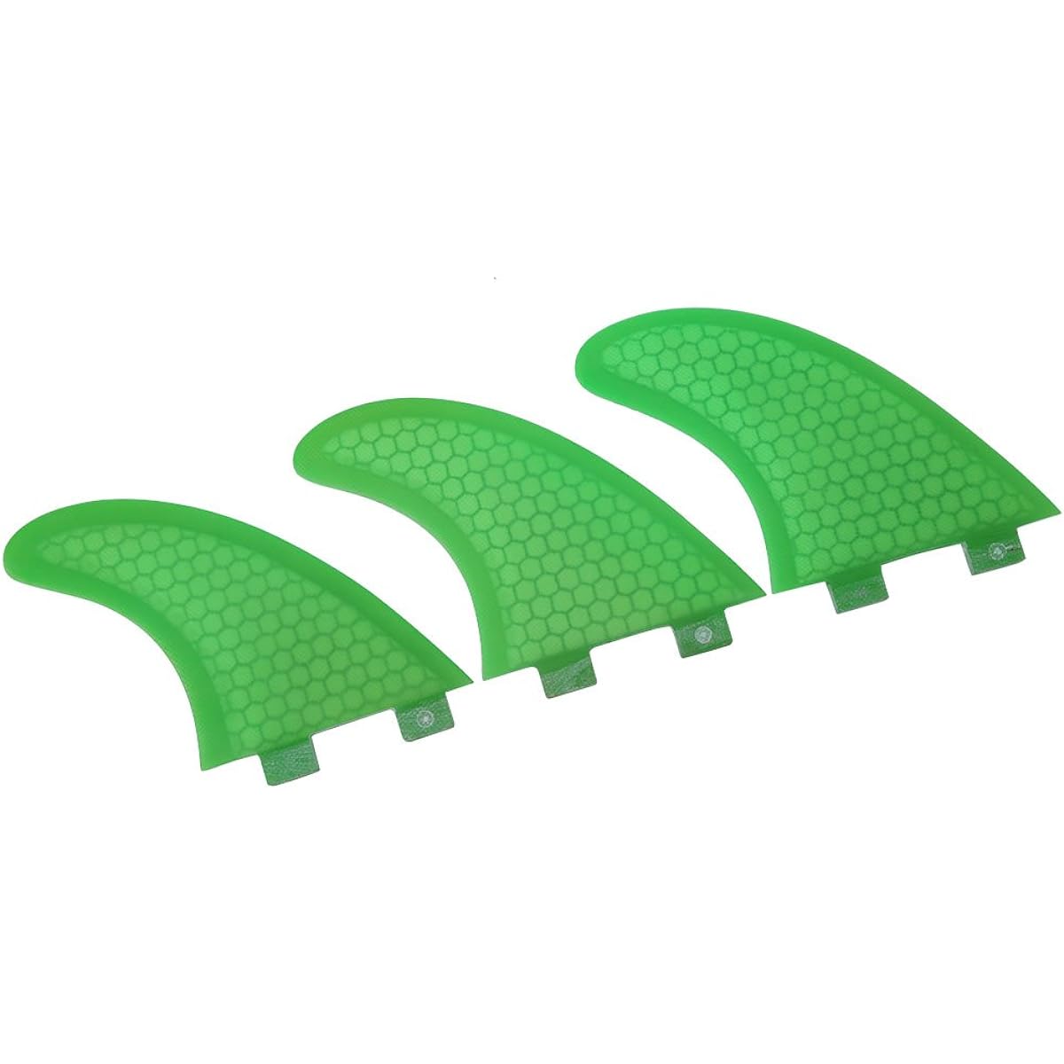 Surfboard fins 3 fins set of 3 FCS compatible green