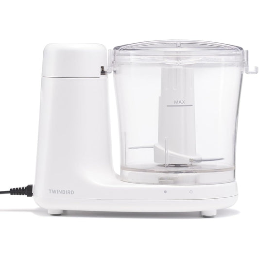 Twin Bird Cooking Chopper Food Processor Cutter Chopping Time Saving Dual-in-one Compact White KC-4638W