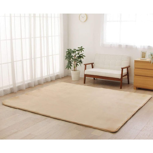 Iris Plaza Washable Memory Foam Rug, Mite-proof, Soundproof, Flannel, 200 x 250cm, Comfortable and Fluffy, Non-slip, Beige