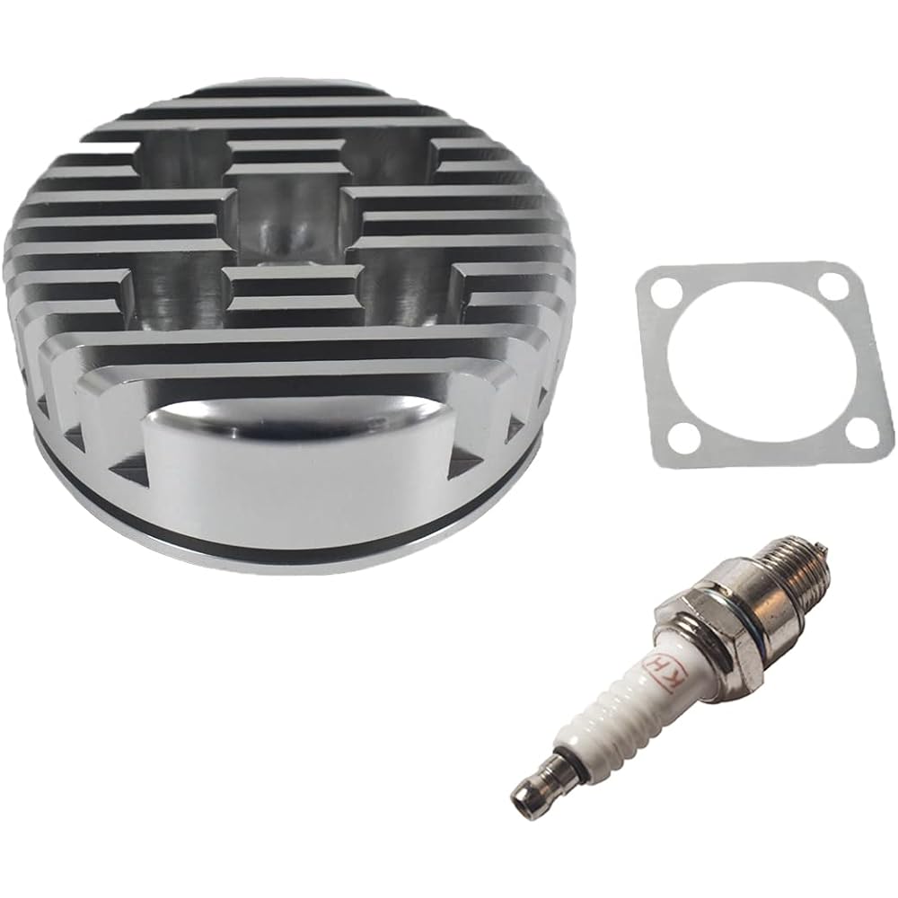 RIRECUJP CNC cylinder head & spark plug racing 66cc/80cc engine silver