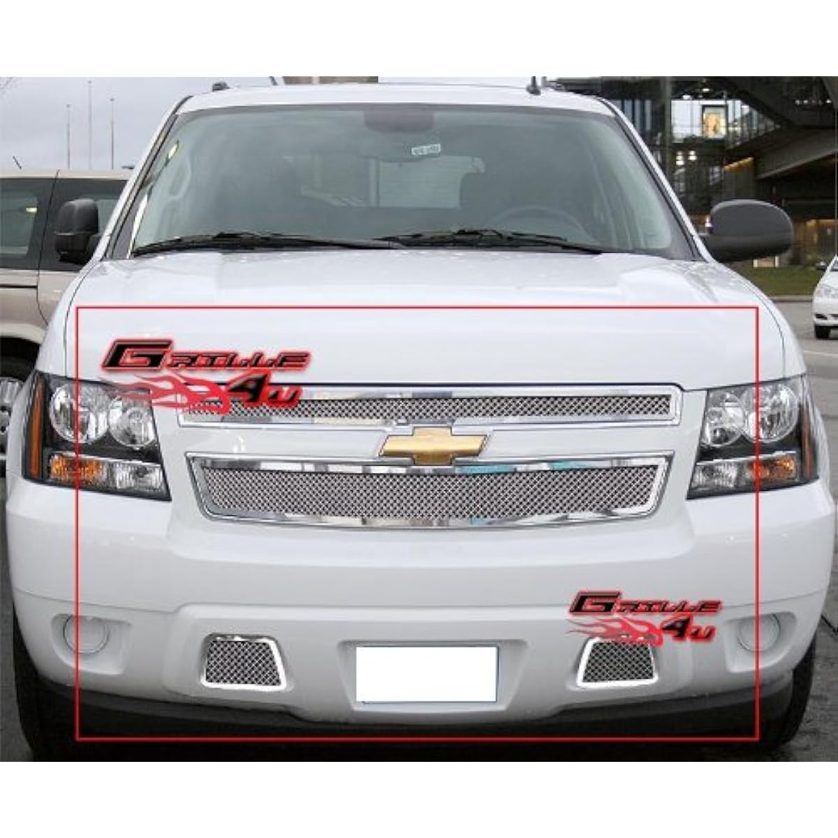 APS Chevrolet Ava Lunch Sarban Taho 2007-2014 Stainless steel chrome mesh grill insert combo C77919T