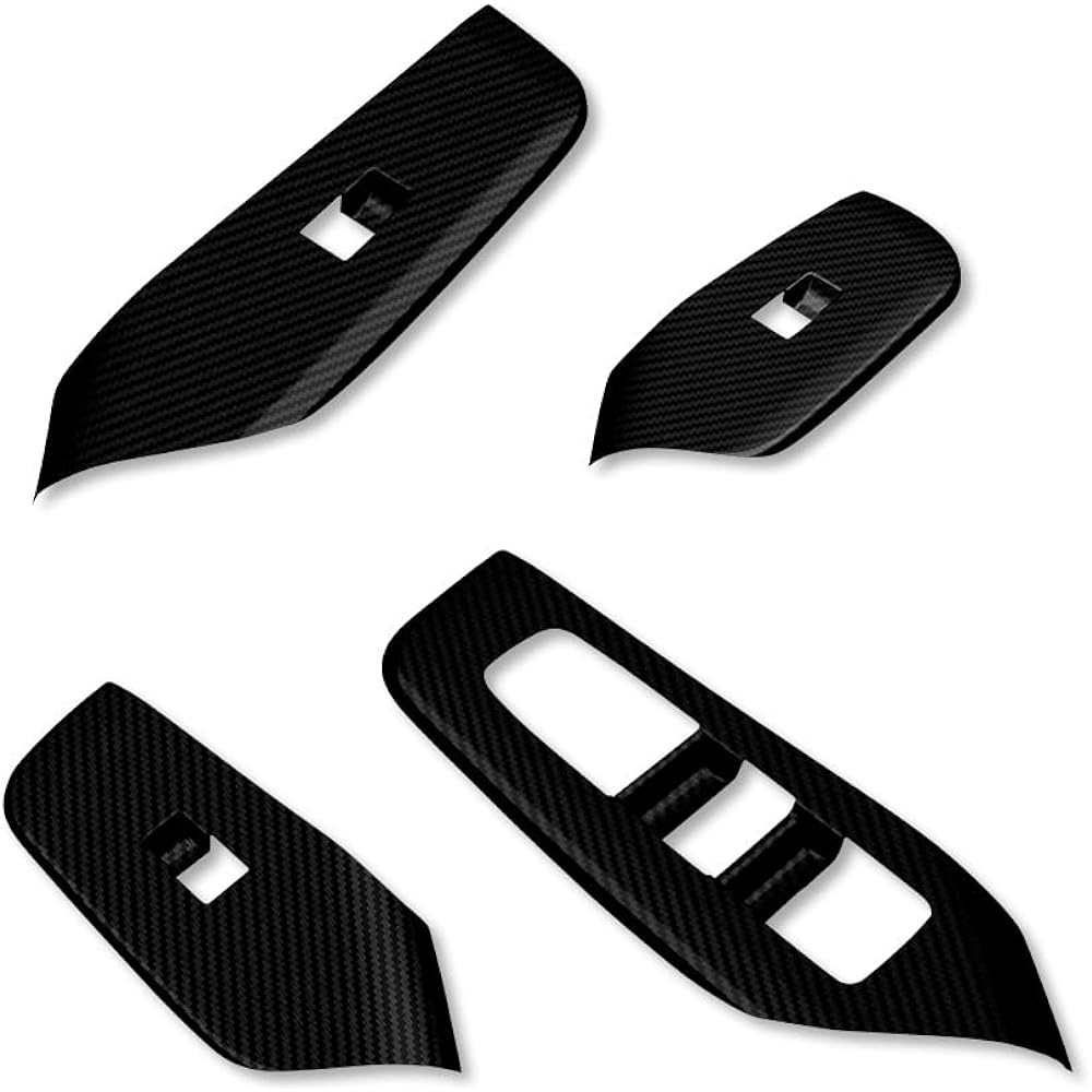 YOURS: 60 Series Prius Exclusive Window Switch Cover 4PCS [Carbon Style] PRIUS Plated Garnish Parts ABS Switch Protection TOYOTA Custom Parts Accessories Dress Up y503-054 [2] M
