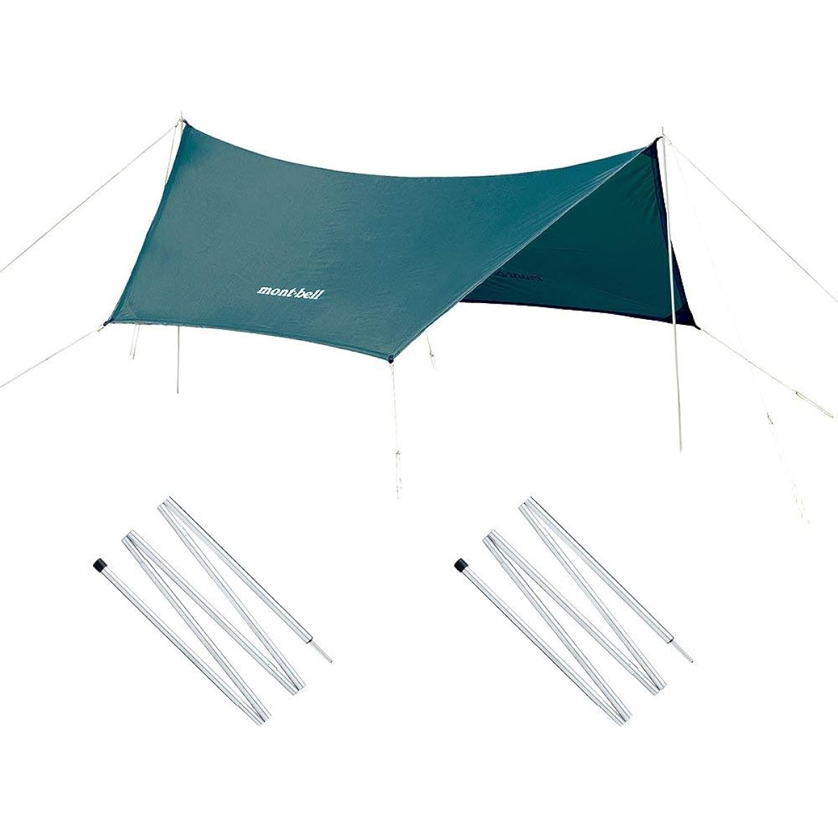 mont-bell Mini Tarp HX Dark Forest (#1122474) + Aluminum Mini Tarp Pole 165 (#1122460) x 2 Set