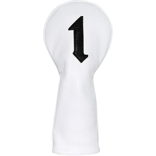 Golf Club Head Cover Aliennana Golf Wood Cover 1/F/X Simple Design Golf Driver Cover Fairway Wood, Utility, Hybrid Head Cover Made of Premium Leather Applique Embroidery White