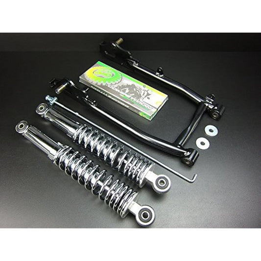 10cm long swing arm black & 330mm rear shock plated & chain Monkey/Gorilla NO1096