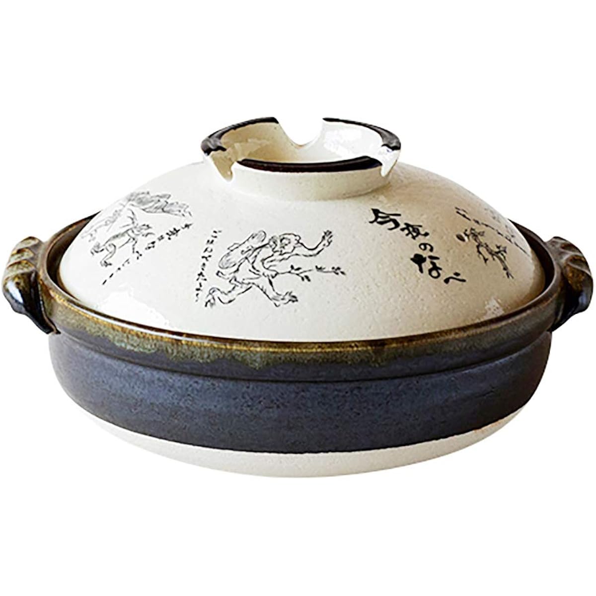 Saji Pottery Banko Ware Earthen Pot No. 9 Choju Giga Made in Japan 24-804 White 3200ml