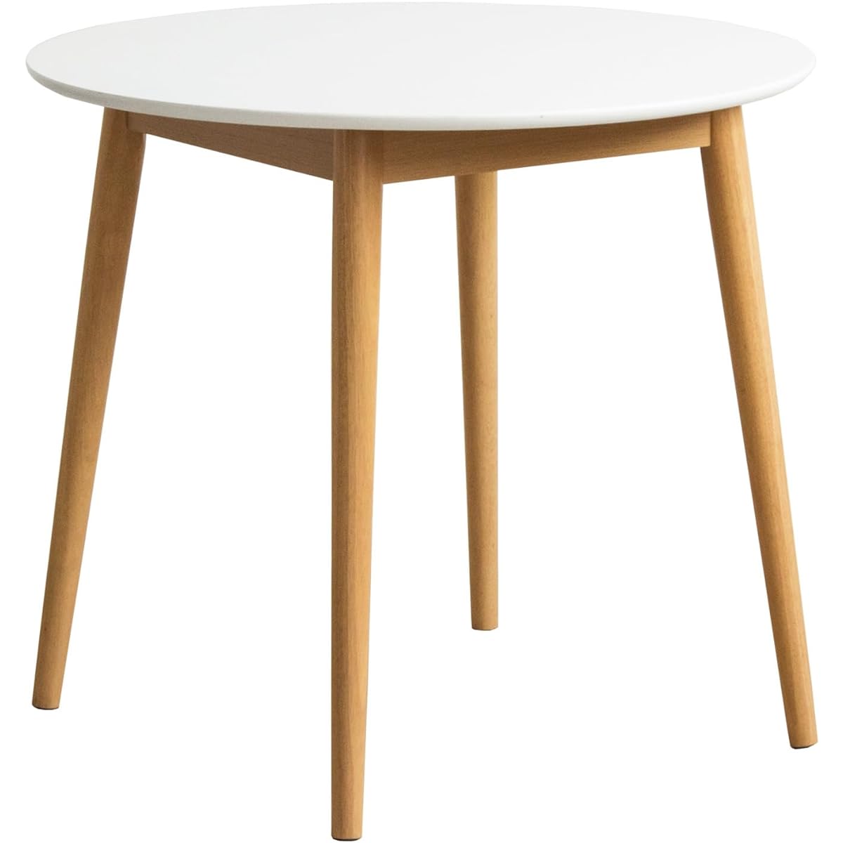 Iwatsuki Dining Table Round Table Width 80cm For 2 People Wooden White Round Round Table Natural White IW-410WH