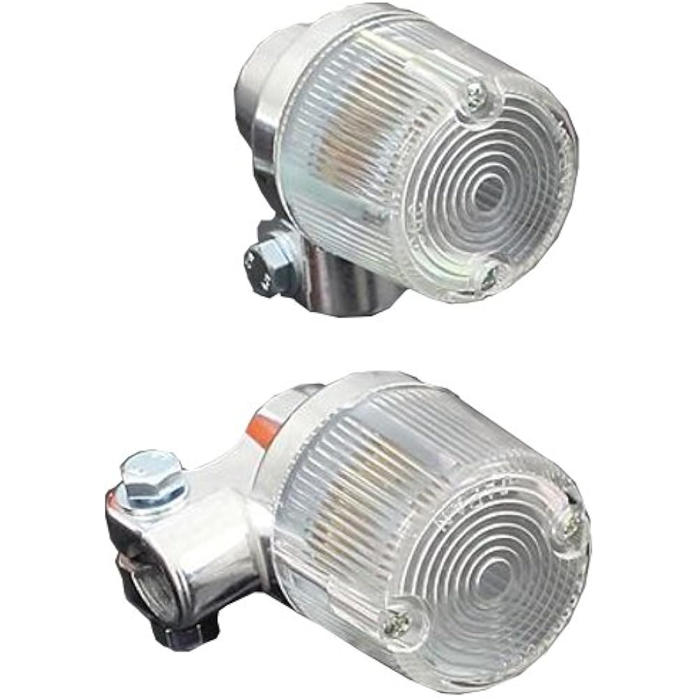 PMC 219-5013 Motorcycle Turn Signal European Type 50φ Turn Signal Clear/Plated Set of 2