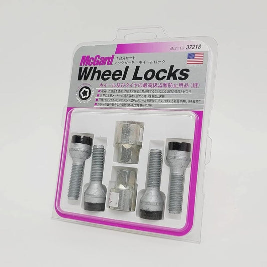 McGard Premium Rock Bolt Black Taper M12 x P1.5 Underneck Length: 36.3 Total Length: 58.6 Wrench Diameter: 17 MCG-37218