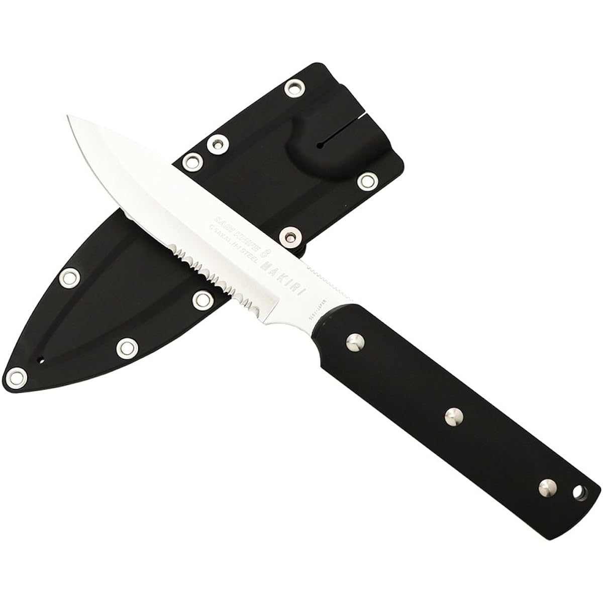 G SAKAI Survival Knife Fishing Made in Japan Rust-resistant Steel Fish Ikejime Fishing Outdoor Sabi Knife 8 Makiri Sports