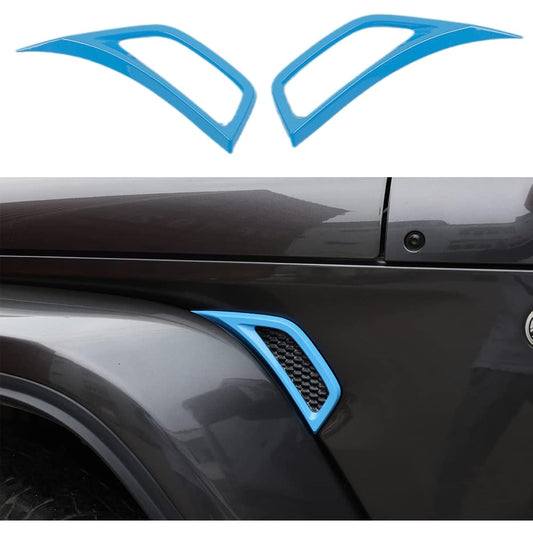 BORUIEN Wheel Eyebrowside Air Conditioner Bulletin Original Cover Jeep Langler JL JLU Gradiator For JT 2018-2022 (2 pieces, light blue)