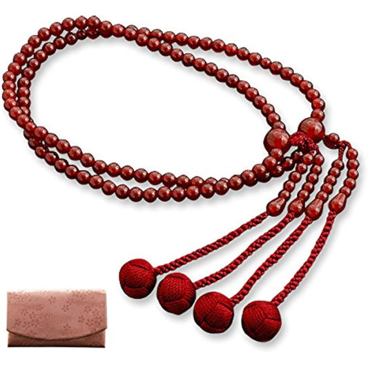Kyoto Buddhist Altar Hayashi Prayer Beads Shingon Sect Shake 0 Agate (For Women) Official Official [Bead Bag Set] SW-034 Kyoto Prayer Beads