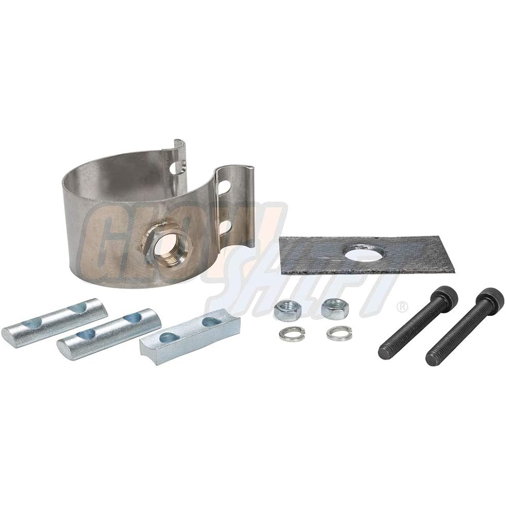 GLOWSHIFT 2-1/4 inch-2-1/2 inch clamp on-wide band air/fuel ratio gauge oxygen sensor van adapter No welding design