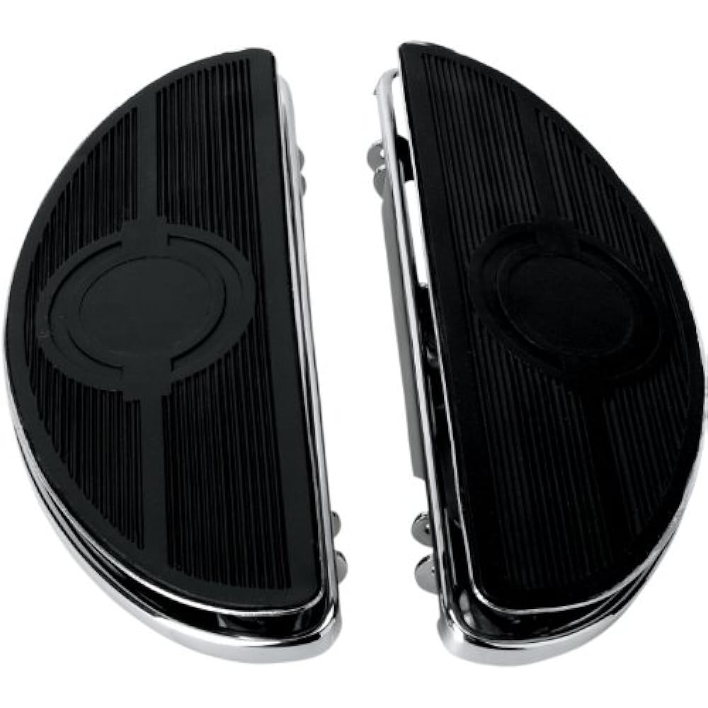 Drag Specialties Half Moon Floorboard with Damper Chrome P-1621-0160