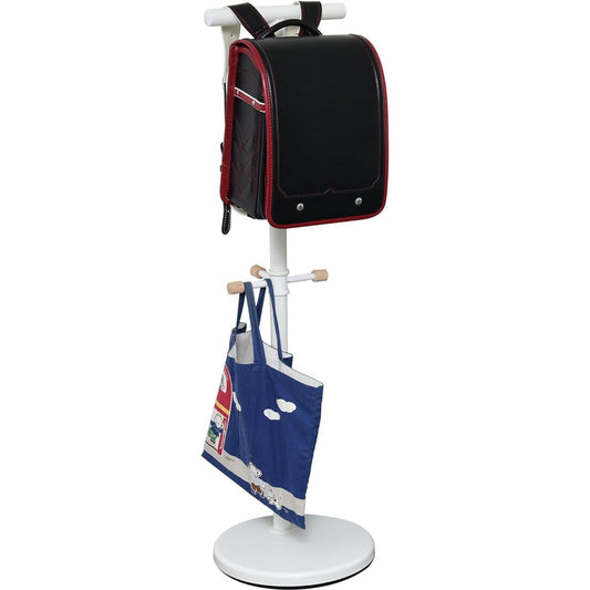 [Yamazen] School Bag Stand, Easy to Put In and Take Out the Contents of School Bags, 4 Mini Hooks, School Bag Rack Assembly, Sand White TRS-105(SWH)