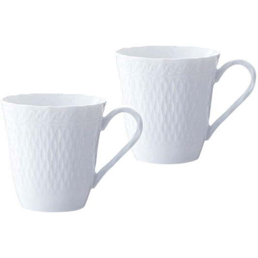 Noritake Noritake Mug (Pair Set) 300cc Cher Blanc Microwave Safe Dishwasher Safe 2 Pieces Fine Porcelain (Premium White) P94855/1655