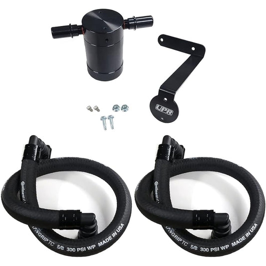All F150 Oil Catch Can 2.7 3.5 5.0 Separator 18-23 Expedition - Black - Ecoboost Catch Can - Aluminum Fittings - Free Continental Instagrip Braided Hose Kit Upgrade