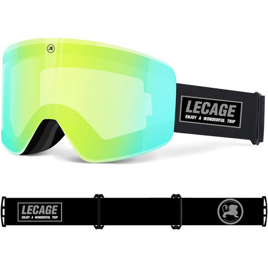 [LECAGE] Color Changing Ski Goggles - Photochromic Lens, Snowboard Goggles, OTG Wide Field of View, Compatible with Glasses, 100% UV Protection, UV Protection, Shockproof, Anti-Fog and Ventilation, Men's, Women's, Storage Case Included