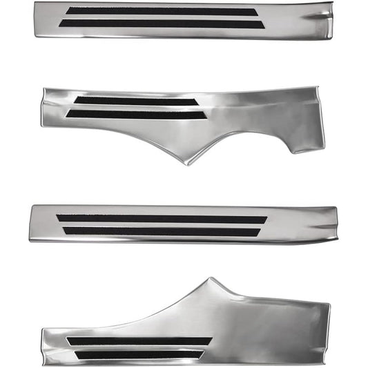 Samurai Produce Toyota Rise Daihatsu Rocky Hybrid Car Scuff Plate Inside Side Steps Front Rear Set 4P Anti-Slip Rubber Silver Hairline