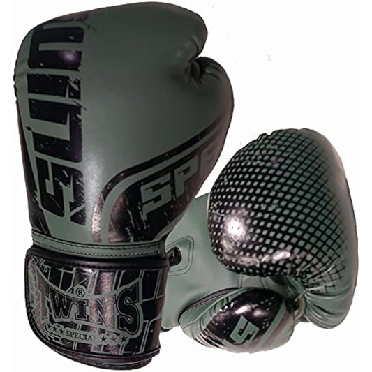 Twins Boxing Gloves PU Leather TW7 Black/Olive