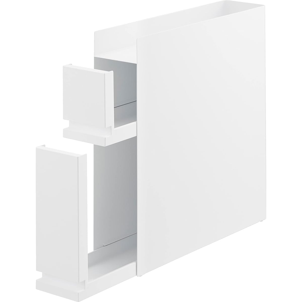 Yamazaki Jitsugyo Hidden Seasoning Rack, 2 Tiers, White, Approximately W12.5 x D50 ~ 93 x H52.5cm, Tower Large Capacity, Pull-out Type, Stove Side Kitchen Rack 4334